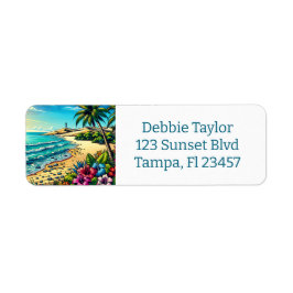 Tropische Oceaan Aloha Vakantie Etiket