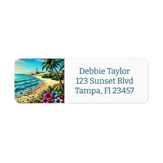 Tropische Oceaan Aloha Vakantie Etiket (Voorkant)