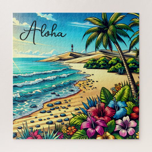 Tropische Oceaan Aloha Vakantie Legpuzzel (Verticaal)