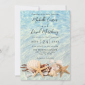 Tropische oceaan Beach Seashell Weddenschap Kaart (Voorkant)
