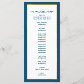 Tropische oceaan Blauwe Palmpalmen Beach Weddensch Programmakaart (Achterkant)