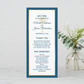 Tropische oceaan Blauwe Palmpalmen Beach Weddensch Programmakaart (Staand voorkant)