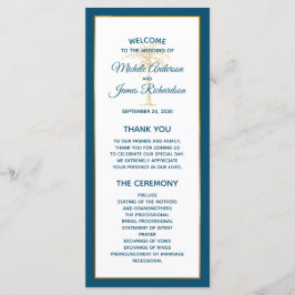 Tropische oceaan Blauwe Palmpalmen Beach Weddensch Programmakaart