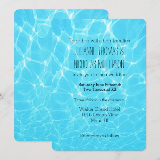 Tropische oceaan bruiloft kaart (Voorkant / Achterkant)