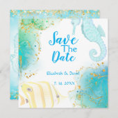 Tropische Oceaan bruiloft uitnodiging (Voorkant / Achterkant)