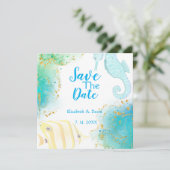 Tropische Oceaan bruiloft uitnodiging (Staand voorkant)