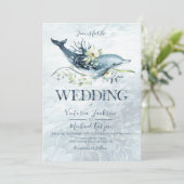 Tropische Oceaan Dolfijn Huwelijksuitnodigingen Kaart (Staand voorkant)