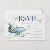 Tropische Oceaan Dolfijn Wedding response cards RS RSVP Kaartje (Voorkant)