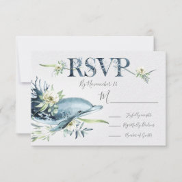 Tropische Oceaan Dolfijn Wedding response cards RS RSVP Kaartje
