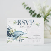 Tropische Oceaan Dolfijn Wedding response cards RS RSVP Kaartje (Staand voorkant)
