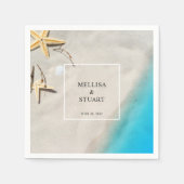 Tropische oceaan en zeestervis zomerstrand bruilof servet (Voorkant)