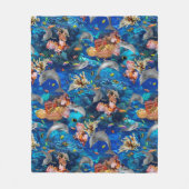 Tropische oceaan grijze dolfijnen Koraalrif Fleece Deken (Voorkant)