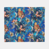 Tropische oceaan grijze dolfijnen Koraalrif Fleece Deken (Voorkant (Horizontaal))