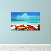 Tropische Oceaan Kajak Canvas (Insitu (Houten vloer))