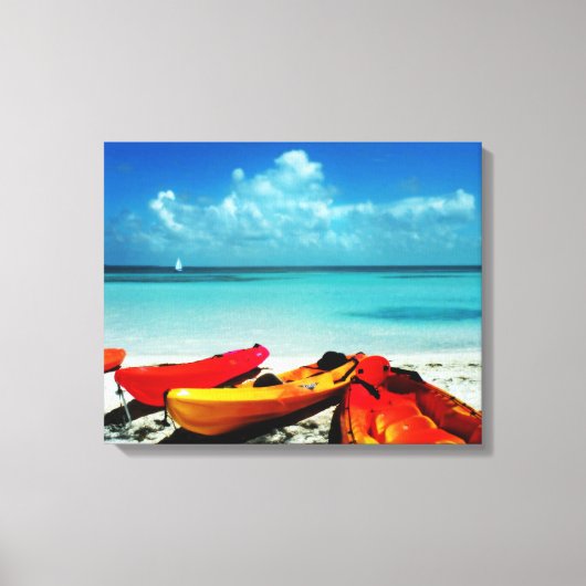 Tropische Oceaan Kajak Canvas Afdruk (Voorkant)