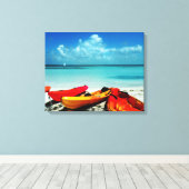 Tropische Oceaan Kajak Canvas Afdruk (Insitu (Houten vloer))