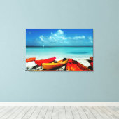 Tropische Oceaan Kajak Canvas Afdruk (Insitu (Houten vloer))