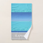 Tropische oceaan met grijze monogram bad handdoek (Handdoek)