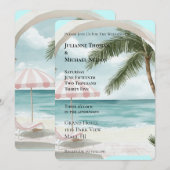 Tropische oceaan palmboom bruiloft kaart (Voorkant / Achterkant)