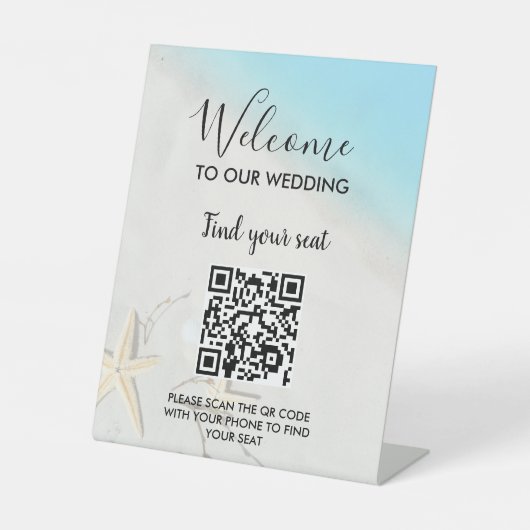 Tropische oceaan strand bruiloft reclamebord met voetstuk (Voorkant)