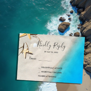 Tropische oceaan strand bruiloft RSVP Kaart
