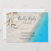 Tropische oceaan strand bruiloft RSVP Kaart (Voorkant)