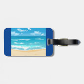 Tropische oceaan strand scene kustlandschap bagagelabel (Achterkant horizontaal)