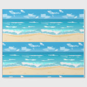 Tropische oceaan strand scene kustlandschap cadeaupapier (Vlak)