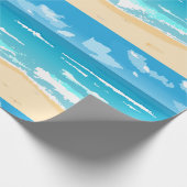 Tropische oceaan strand scene kustlandschap cadeaupapier (Hoek)