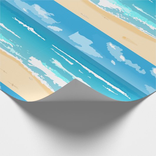 Tropische oceaan strand scene kustlandschap cadeaupapier (Hoek)