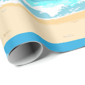 Tropische oceaan strand scene kustlandschap cadeaupapier (Rol Hoek)