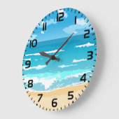 Tropische oceaan strand scene kustlandschap grote klok (Hoek)