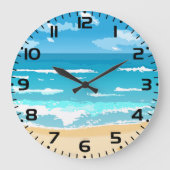 Tropische oceaan strand scene kustlandschap grote klok (Voorkant)
