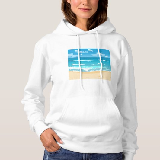 Tropische oceaan strand scene kustlandschap hoodie (Voorkant)