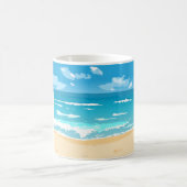 Tropische oceaan strand scene kustlandschap koffiemok (Center)
