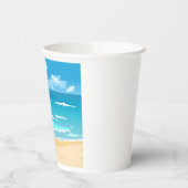 Tropische oceaan strand scene kustlandschap papieren bekers (Links)