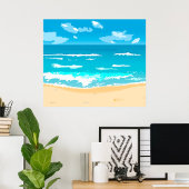Tropische oceaan strand scene kustlandschap poster
