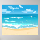 Tropische oceaan strand scene kustlandschap poster (Voorkant)
