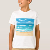 Tropische oceaan strand scene kustlandschap t-shirt (Voorkant)