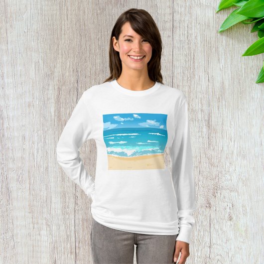 Tropische oceaan strand scene kustlandschap t-shirt