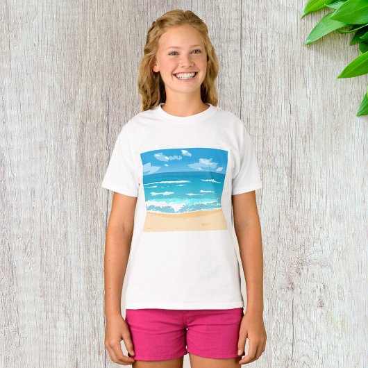 Tropische oceaan strand scene kustlandschap t-shirt