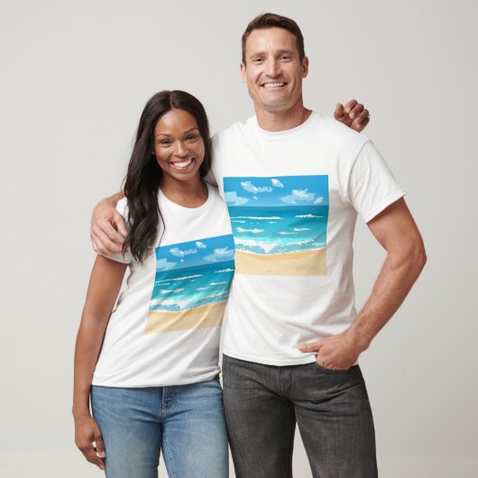 Tropische oceaan strand scene kustlandschap t-shirt (Unisex)