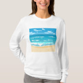 Tropische oceaan strand scene kustlandschap t-shirt (Voorkant)