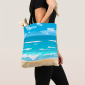 Tropische oceaan strand scene kustlandschap tote bag