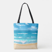 Tropische oceaan strand scene kustlandschap tote bag (Achterkant)