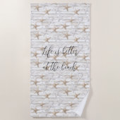 Tropische oceaan strand zeesterren strandlaken (Voorkant)