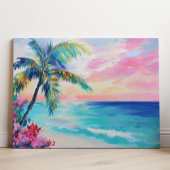 Tropische Oceaan Sunset Art, Palm Tree Poster