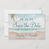 Tropische oceaan van de strand van Island Breeze Save The Date (Voorkant)