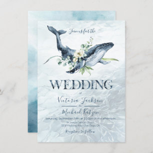 Tropische oceaan walvis bruiloft uitnodigingen