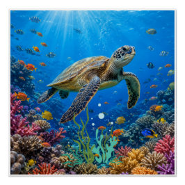 Tropische Oceaan Wildlife Print Perfect Poster